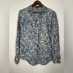 Velvet Heart Floral Blue and White Shirt